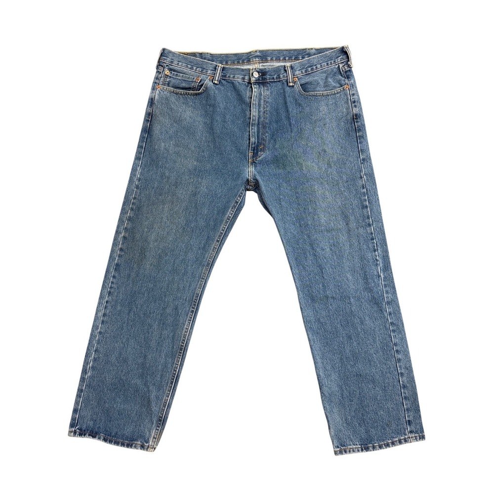 Levis 505 Mens Regular Fit Straight Leg Blue Denim Jeans W42 L30 00505-4891